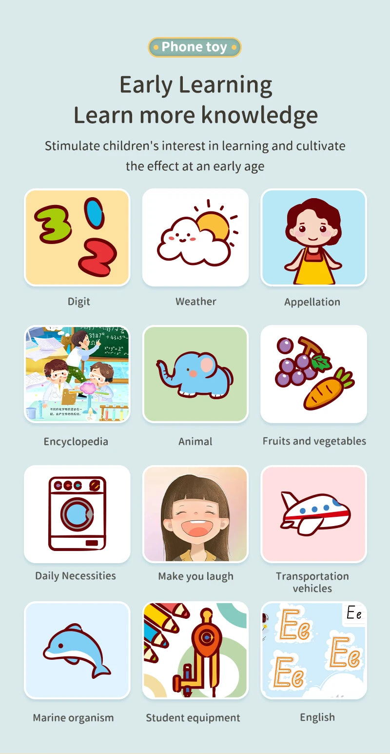 Lernspielzeug-Telefon für Kleinkinder – Interaktive Geschichten, Musik &amp; frühe Englischkenntnisse