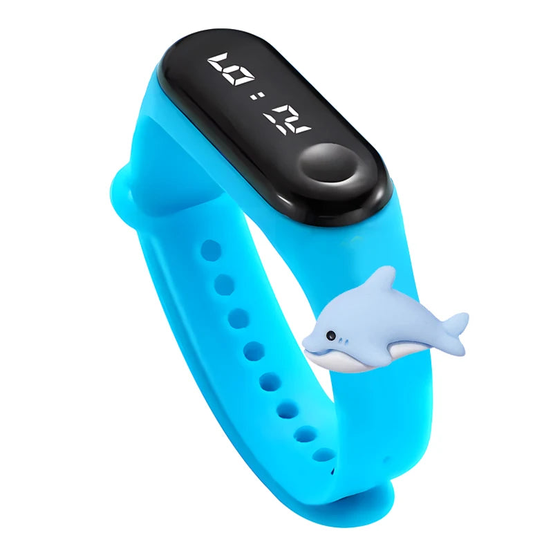 Digitale LED-Kinderuhr – Wasserdichtes Sportdesign mit Dinosaurier- und Einhornmotiven