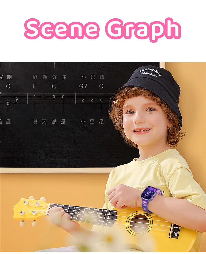 Intelligente Lernuhr für Kinder – HD-Touchscreen, Musik, Spiele &amp; App-Verbindung