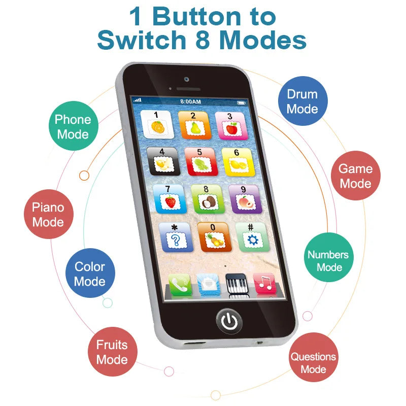 Lernspielzeug für Kinder – 12 interaktive Tasten, Zahlen &amp; Früchte | Spielzeug zur Förderung der kognitiven Entwicklung