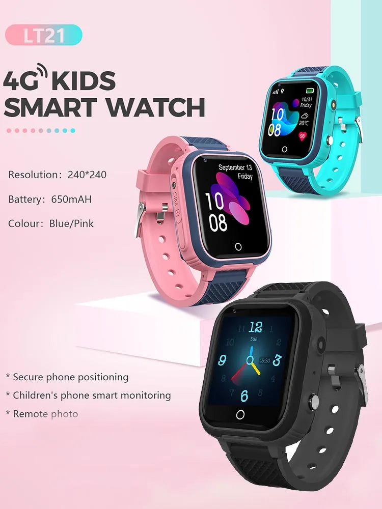 4G-GPS-Smartwatch für Kinder – Videoanrufe, SOS-Funktion, Kamera und IP67-Wasserschutz