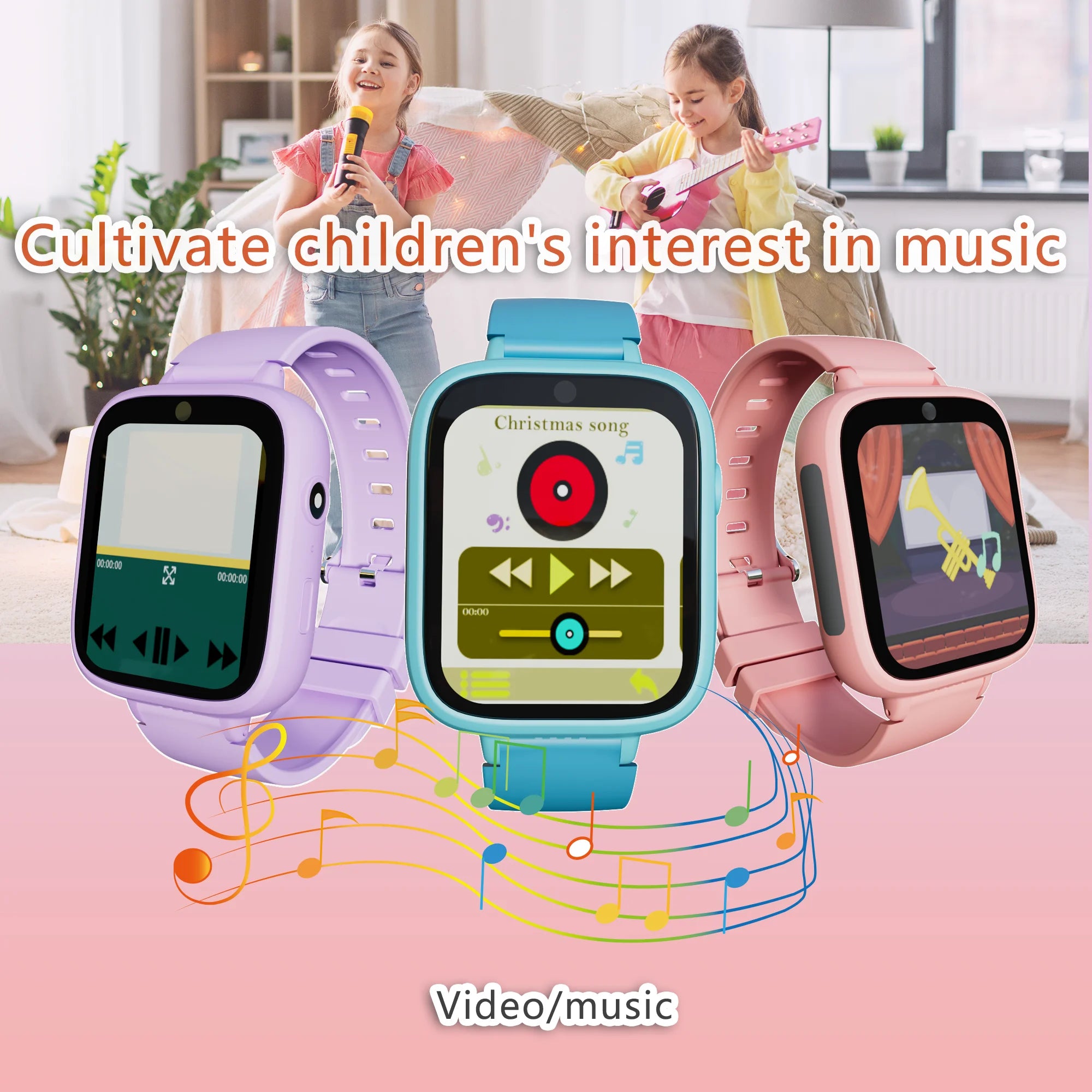 Unterhaltsame Smartwatch für Kinder – 5 Spiele, Musik- und Videoaufnahme, Wecker und Kamera