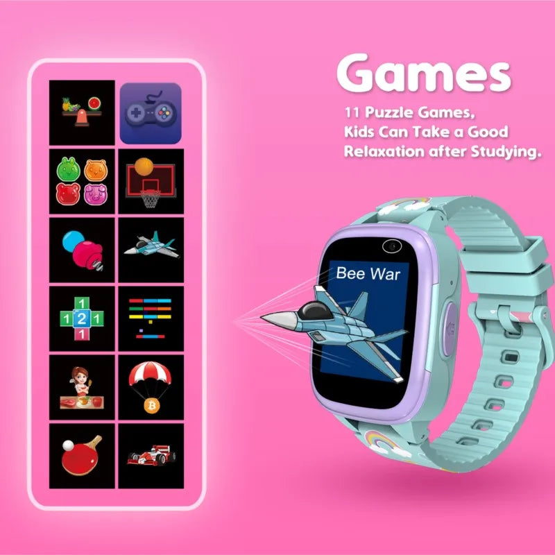 Smartwatch für Kinder mit IPS-Touchscreen – Dual-Kameras, Spiele, Musik, Video &amp; Schrittzähler