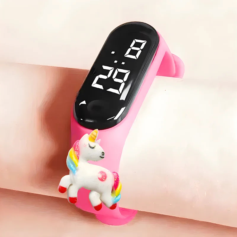 Digitale LED-Kinderuhr – Wasserdichtes Sportdesign mit Dinosaurier- und Einhornmotiven