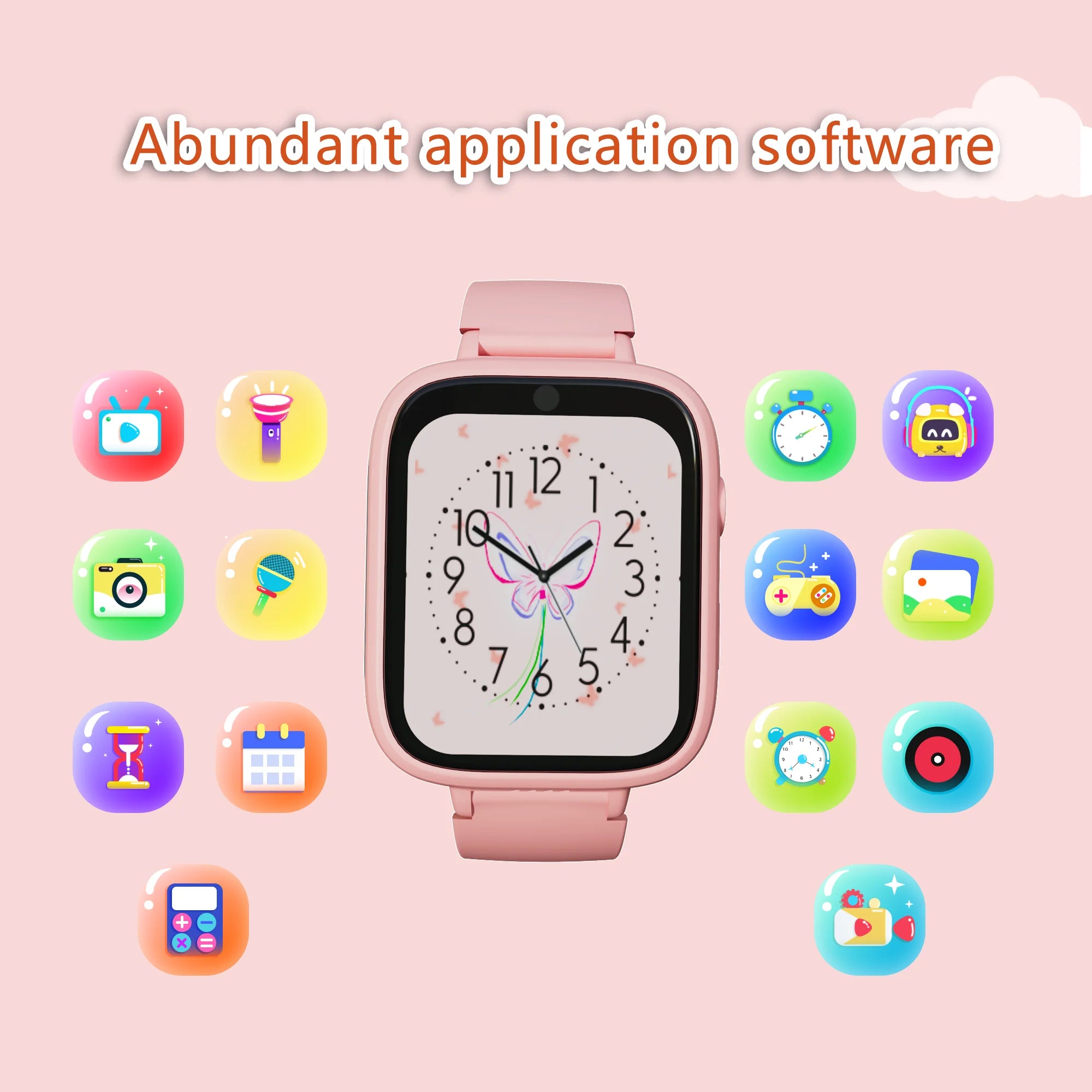 Unterhaltsame Smartwatch für Kinder – 5 Spiele, Musik- und Videoaufnahme, Wecker und Kamera