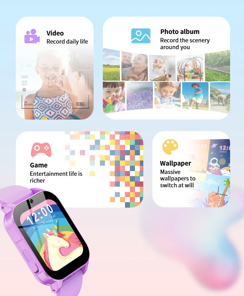 Digitale Smartwatch für Kinder – Kamera, Musik- und Videoplayer, Taschenlampe, Schrittzähler und Spiele