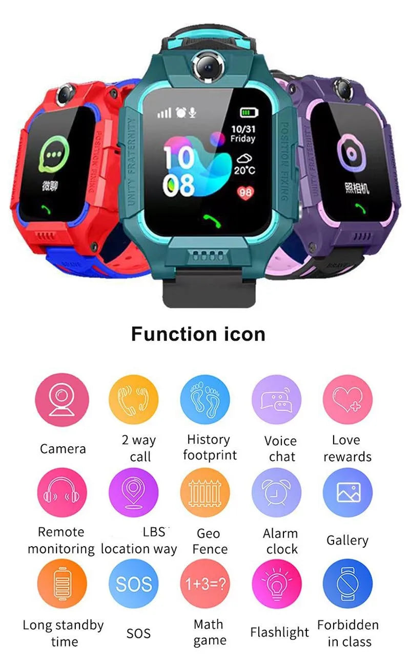 Interaktive Smartwatch für Kinder – SIM-Karte, Telefonate, Kamera, Sprachsteuerung &amp; Touchscreen