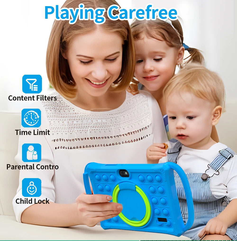 Intelligentes Lern-Tablet für Kinder – 7 Zoll, Android 12, 4 GB + 64 GB, Dual-Kamera &amp; Kindersicherung