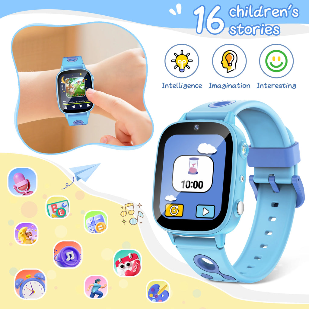 Pädagogische Kinder-Smartwatch – HD-Touchscreen, Spiele, Kamera &amp; Schlaftracker