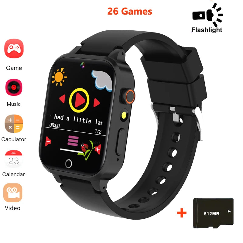 Digitale Smartwatch für Kinder – Touchscreen, 26 Spiele, Musik, Kamera &amp; Schrittzähler