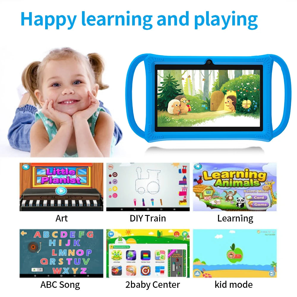 Intelligentes Lern-Tablet für Kinder – 7 Zoll, Android 12, 4 GB + 64 GB, Dual-Kamera &amp; Kindersicherung