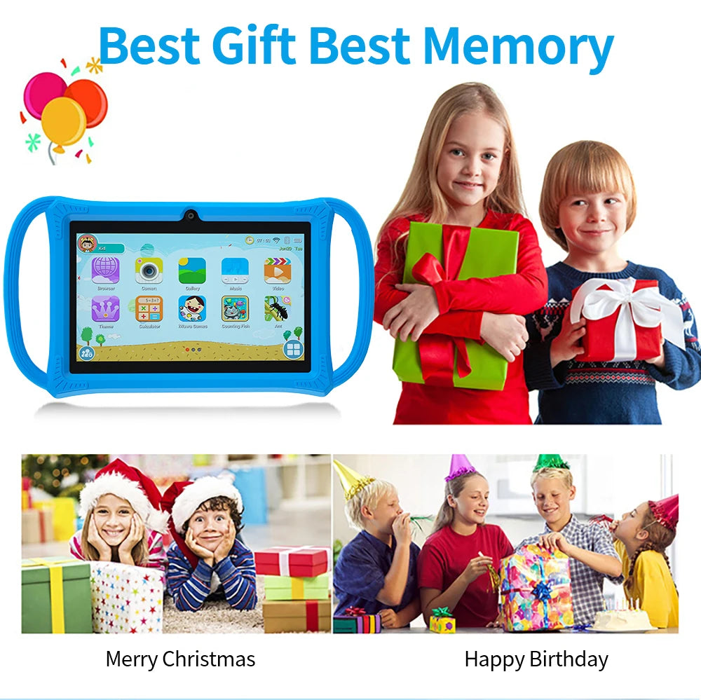 Intelligentes Lern-Tablet für Kinder – 7 Zoll, Android 12, 4 GB + 64 GB, Dual-Kamera &amp; Kindersicherung