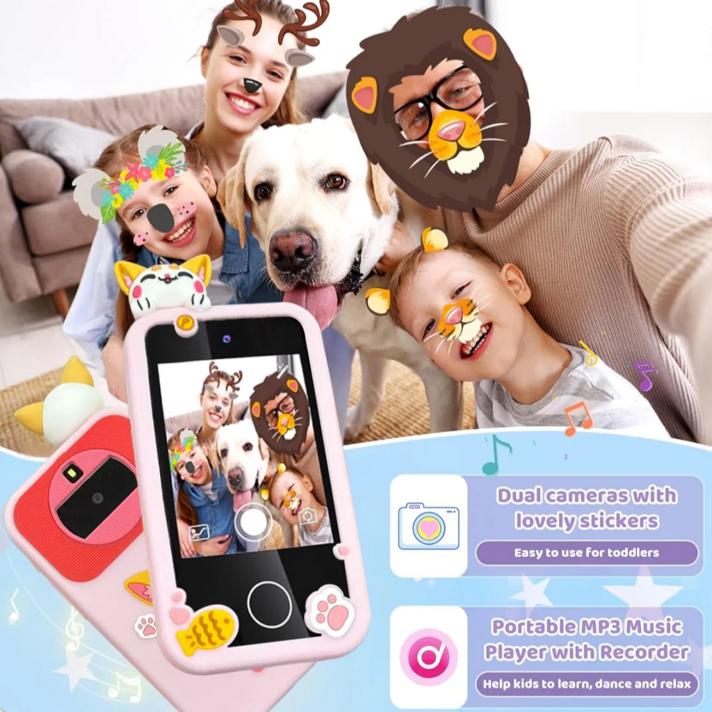 Interaktives Smart-Spielzeugtelefon für Kinder – Touchscreen, Dual-Kamera, MP3-Musikplayer &amp; spielerisches Lernen
