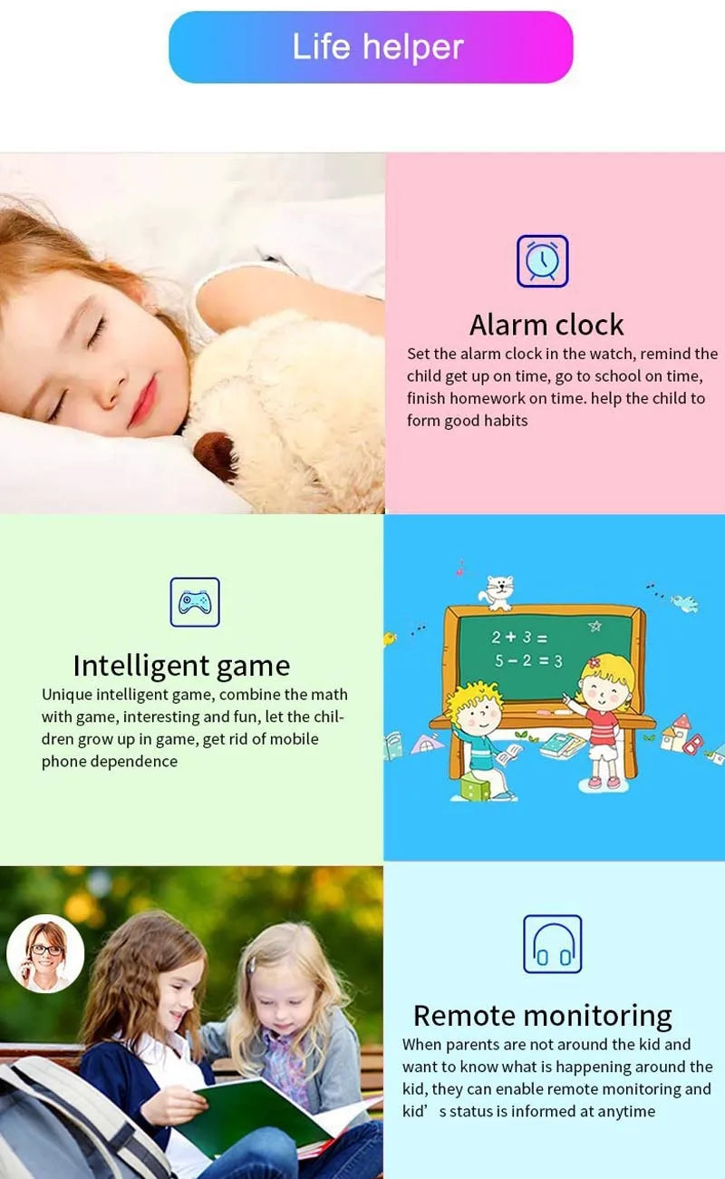 Interaktive Smartwatch für Kinder – SIM-Karte, Telefonate, Kamera, Sprachsteuerung &amp; Touchscreen