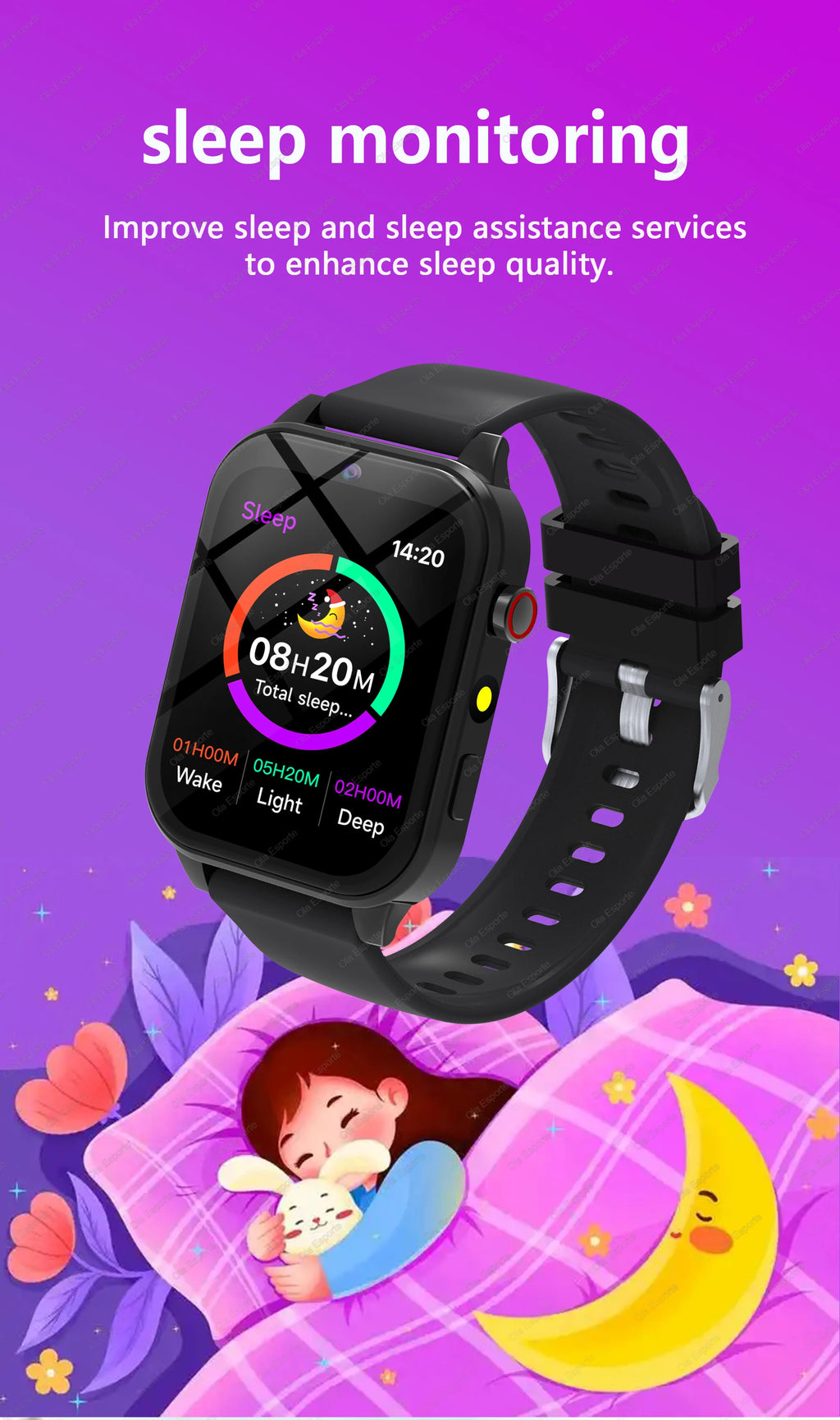 Digitale Smartwatch für Kinder – 18 Spiele, Schrittzähler, Schlaftracker, Taschenrechner &amp; Stoppuhr