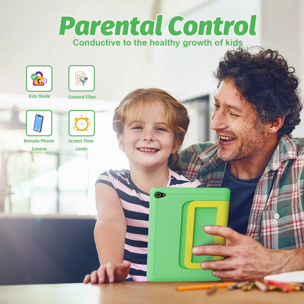 Smart-Tablet für Kinder – 10-Zoll-Display, Android 15, Octa-Core-Prozessor, WLAN, 5000-mAh-Akku und Kindersicherungsfunktionen