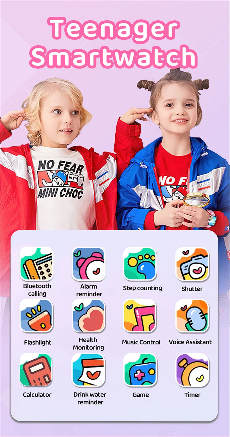 Intelligente Lernuhr für Kinder – HD-Touchscreen, Musik, Spiele &amp; App-Verbindung