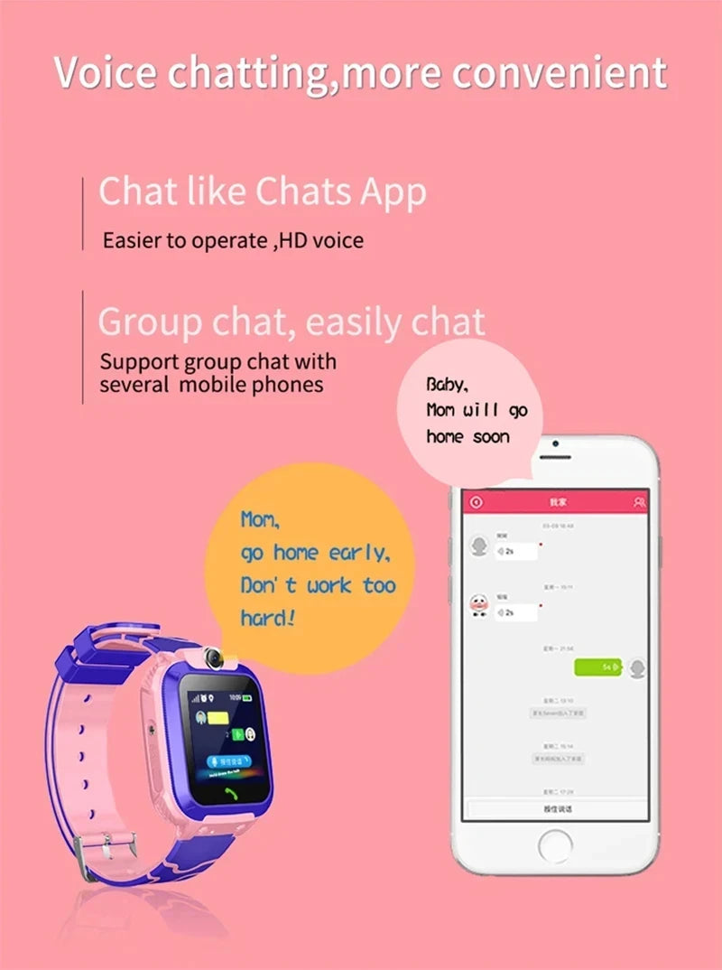 Smartwatch für Kinder – SOS-Funktion, GPS-Ortung, Anrufe per SIM-Karte, Kamera &amp; wasserdicht | iOS &amp; Android
