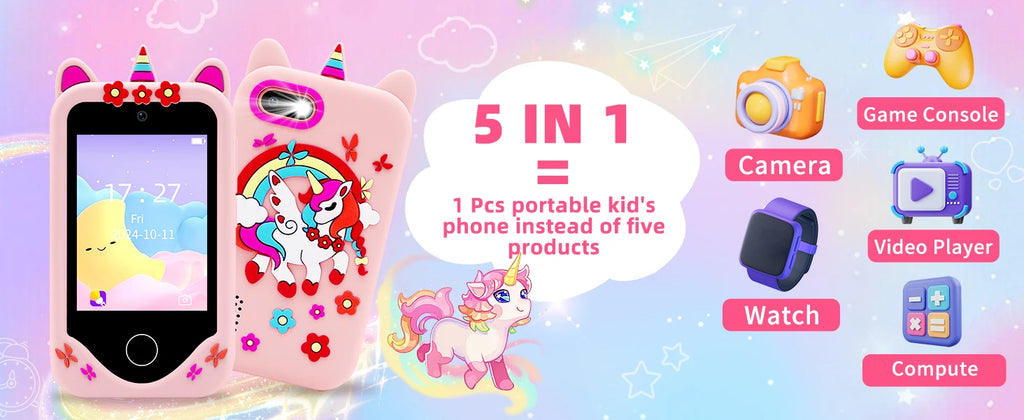 Smartwatch für Kinder mit IPS-Touchscreen – Dual-Kameras, Spiele, Musik, Video &amp; Schrittzähler