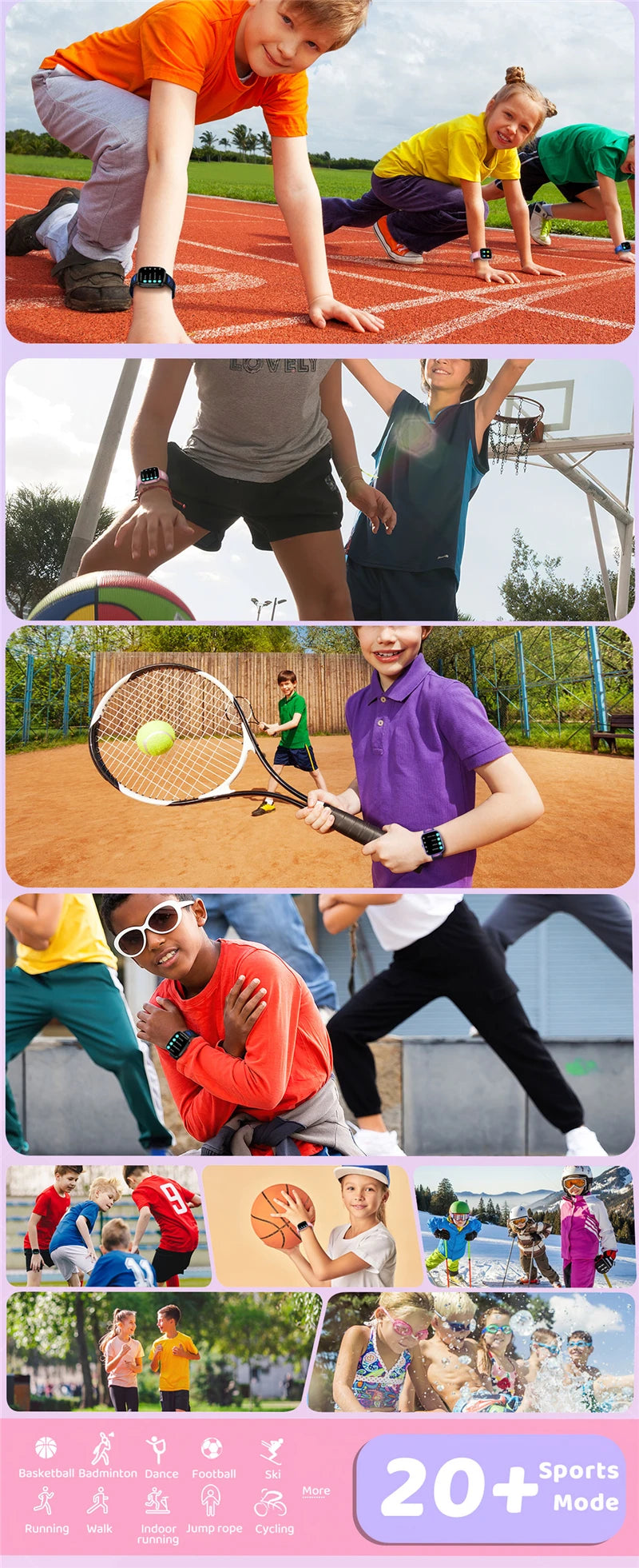 Intelligente Lernuhr für Kinder – HD-Touchscreen, Musik, Spiele &amp; App-Verbindung