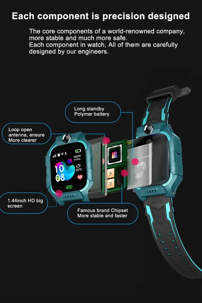 Interaktive Smartwatch für Kinder – SIM-Karte, Telefonate, Kamera, Sprachsteuerung &amp; Touchscreen