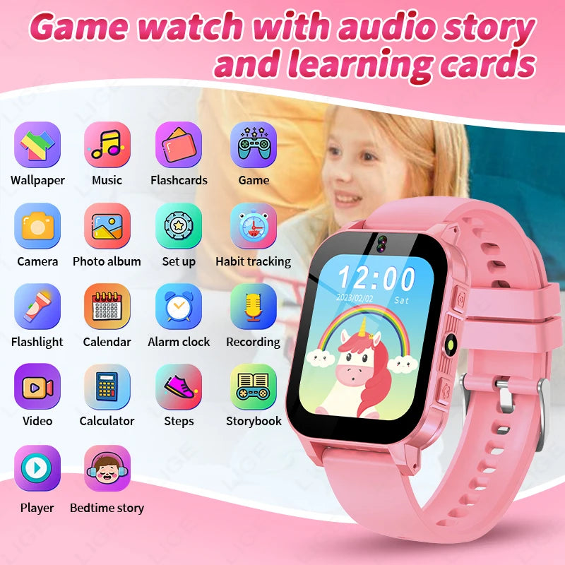 Digitale Smartwatch für Kinder – Kamera, Musik- und Videoplayer, Taschenlampe, Schrittzähler und Spiele