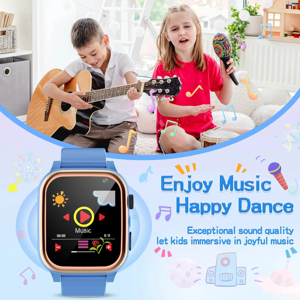 Interaktive Smartwatch für Kinder – 16 Puzzlespiele, Musik, Kamera, Schrittzähler &amp; Taschenrechner