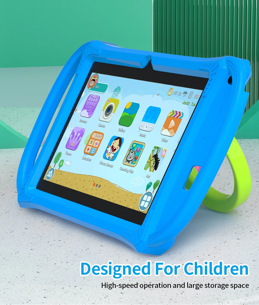 Intelligentes Lern-Tablet für Kinder – 7 Zoll, Android 12, 4 GB + 64 GB, Dual-Kamera &amp; Kindersicherung