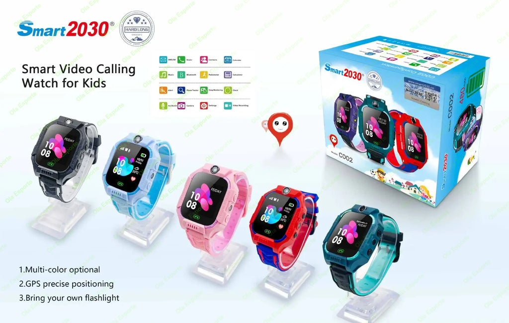 Smartwatch für Kinder (2G) – GPS, SOS, SIM-Karte, Videoanrufe, Kamera &amp; wasserdicht