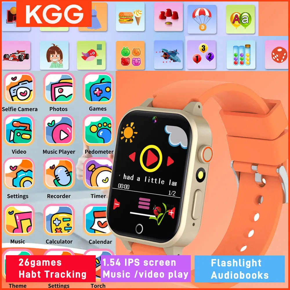 Fortschrittliche Kinder-Smartwatch – Spiele, Musikplayer, Video, Gewohnheitstracker &amp; Wecker